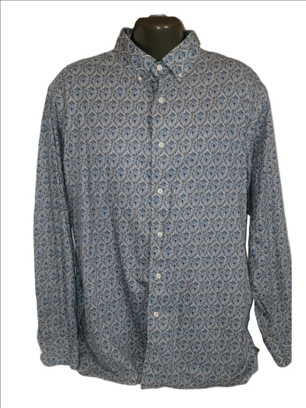 Daniel Cremieux Blue & Gray Unique Patterned Cotton Button-Down Shirt Size XL